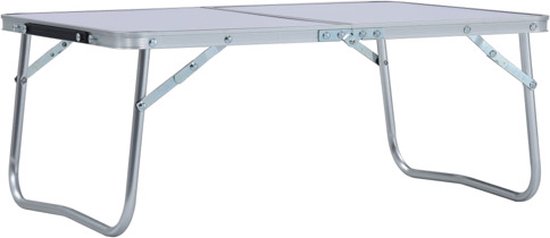 vidaXL - Campingtafel - inklapbaar - 60x40 - cm - aluminium - wit van VidaXL