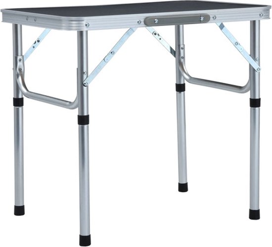 vidaXL - Campingtafel - inklapbaar - 60x45 - cm - aluminium - grijs van Merkloos