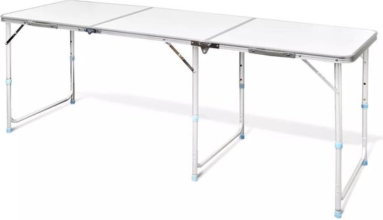 vidaXL - Campingtafel - inklapbaar - en - verstelbaar - in - hoogte - aluminium - 180 - x - 60 - cm van Merkloos
