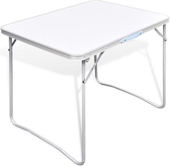 vidaXL - Campingtafel - inklapbaar - met - metalen - frame - 80 - x - 60 - cm
