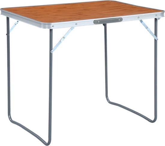 vidaXL - Campingtafel - inklapbaar - met - metalen - frame - 80x60 - cm van Merkloos