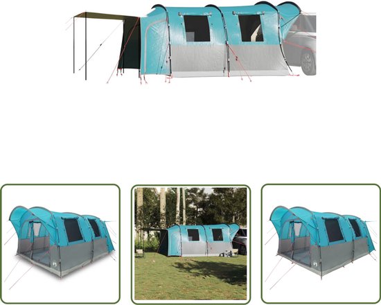 vidaXL Campingtent - Autotent - Autotent 4-persoons waterdicht blauw - Caravan - Kampeerspullen - Outdoor van VidaXL
