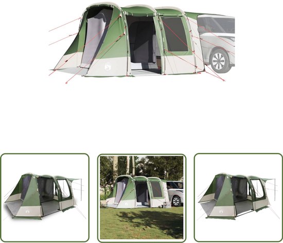 vidaXL Campingtent - Autotent - Autotent waterdicht groen - Caravan - Kampeerspullen - Outdoor van Merkloos