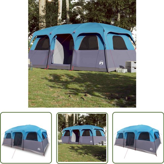 vidaXL Campingtent - Gezinstent - Gezinstent 10-persoons waterdicht blauw - Familie Tent - Blauwe Tent - Waterdicht Tent van Vidaxl