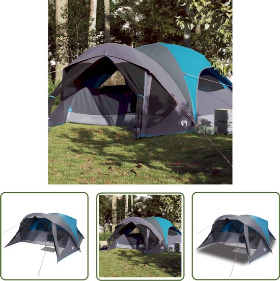 vidaXL Campingtent - Gezinstent - Gezinstent 6-persoons waterdicht blauw - Cabine Tent - Blauwe Tent - Waterdichte Tent van VidaXL