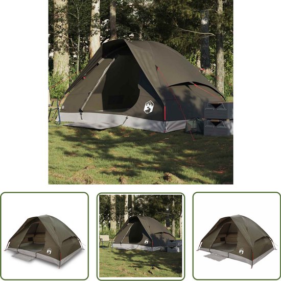 vidaXL Campingtent - Koepeltent - Koepeltent 2-persoons waterdicht bruin - Tweepersoons Tent - Waterdicht Tent - Reis Tent van Merkloos