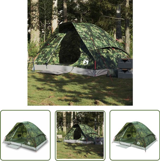 vidaXL Campingtent - Koepeltent - Koepeltent 2-persoons waterdicht camouflage - Kampeertenten - Tweepersoonstent - Waterdicht Tent van Vidaxl