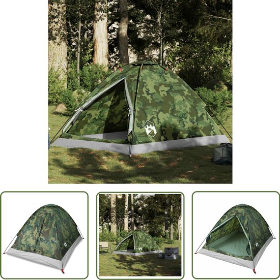 vidaXL Campingtent - Koepeltent - Koepeltent 2-persoons waterdicht camouflage - Tweepersoons Tent - Waterdicht Tent - Camouflage Tent van Merkloos