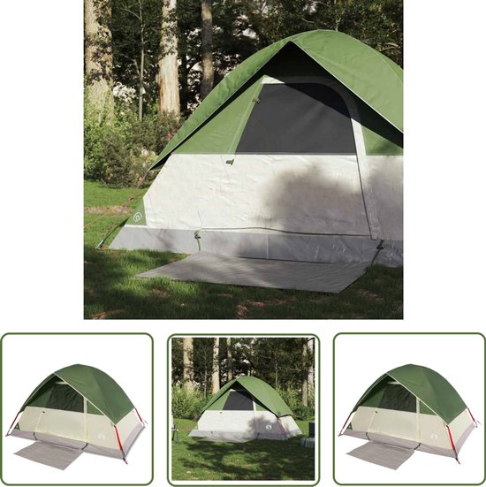 vidaXL Campingtent - Koepeltent - Koepeltent 2-persoons waterdicht groen - Tweepersoons Tent - Groene Tent - Waterdichte Tent van Merkloos