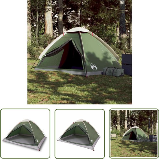 vidaXL Campingtent - Koepeltent - Koepeltent 2-persoons waterdicht groen - Tweepersoons Tent - Waterdichte Tent - Compacte Tent van Merkloos