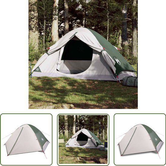 vidaXL Campingtent - Koepeltent - Koepeltent 2-persoons waterdicht groen - Tweepersoons Tent - Waterdichte Tent - Groente Tent van Merkloos