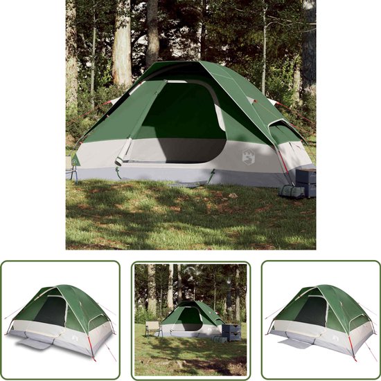 vidaXL Campingtent - Koepeltent - Koepeltent 2-persoons waterdicht groen - Tweepersoonstenten - Tent Groend - Waterdichte Tent van Merkloos