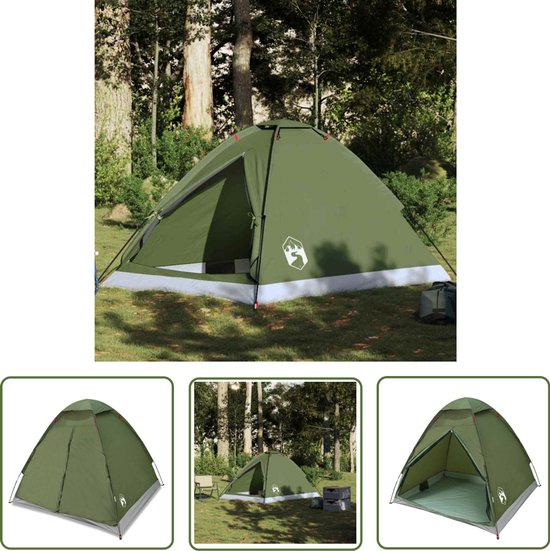 vidaXL Campingtent - Koepeltent - Koepeltent 2-persoons waterdicht olijfgroen - Tweepersoons Tent - Waterdicht Tent - Olijfkleurige Tent van Merkloos