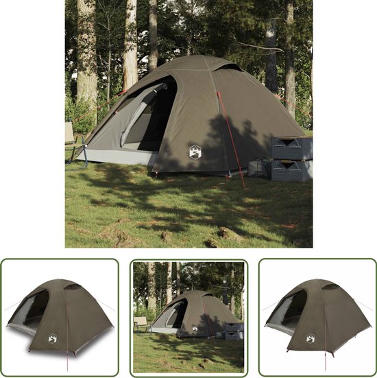 vidaXL Campingtent - Koepeltent - Koepeltent 3-persoons waterdicht bruin - Tent - Outdoor - Kamperen van Vidaxl