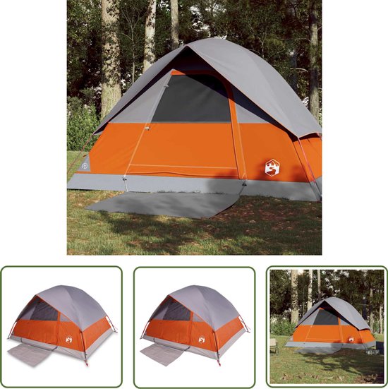 vidaXL Campingtent - Koepeltent - Koepeltent 3-persoons waterdicht oranje - Tent - 3 Persoons Tent - Waterdichte Tent van Merkloos