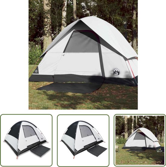 vidaXL Campingtent - Koepeltent - Koepeltent 3-persoons waterdicht verduisterend stof wit - 3 Persoons Tent - Tent Voor 3 Personen - Waterdichte Tent van Merkloos