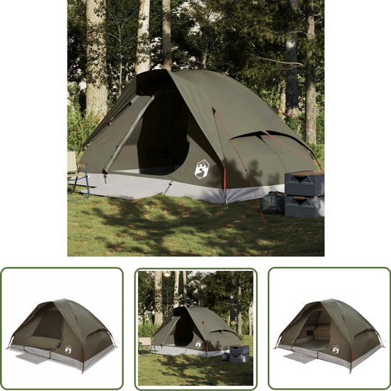 vidaXL Campingtent - Koepeltent - Koepeltent 4-persoons waterdicht bruin - Vier Persoons Tent - Waterdicht Tent - Bruine Tent van Vidaxl
