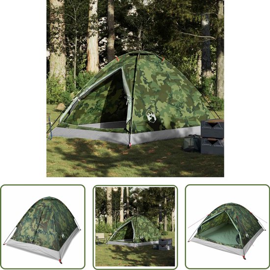 vidaXL Campingtent - Koepeltent - Koepeltent 4-persoons waterdicht camouflage - Tent - Camouflering - Waterdicht van VidaXL