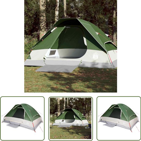vidaXL Campingtent - Koepeltent - Koepeltent 4-persoons waterdicht groen - Tent - Buitenleven - Kamperen van Merkloos