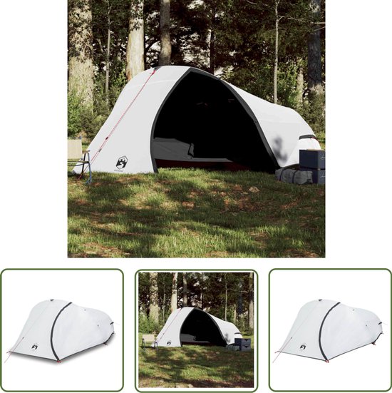 vidaXL Campingtent - Koepeltent - Koepeltent 4-persoons waterdicht verduisterend stof wit - Vier Persoons Tent - Tent Wit - Waterdicht Tent van VidaXL