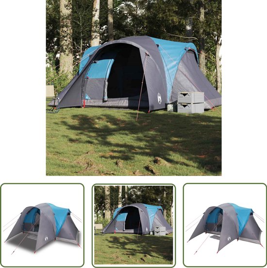 vidaXL Campingtent - Koepeltent - Koepeltent 6-persoons waterdicht blauw - Familietent - Tent Blauwe Kleur - Waterdicht Tent van Merkloos