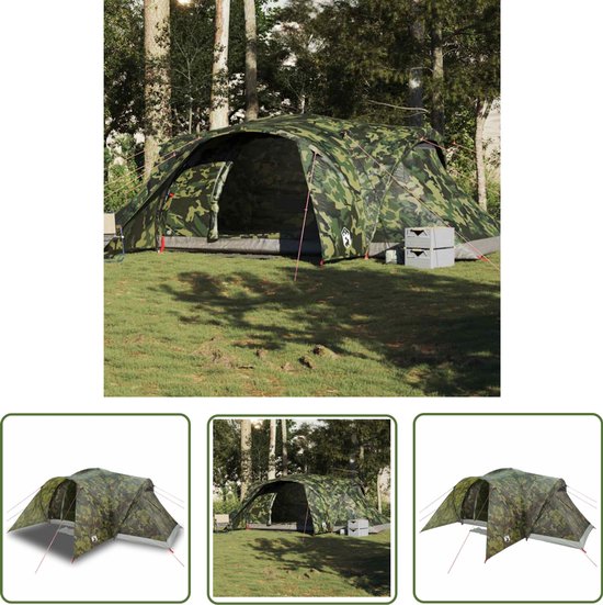 vidaXL Campingtent - Koepeltent - Koepeltent 6-persoons waterdicht camouflage - Familietent - Waterdicht Tent - Camoufletent van Merkloos