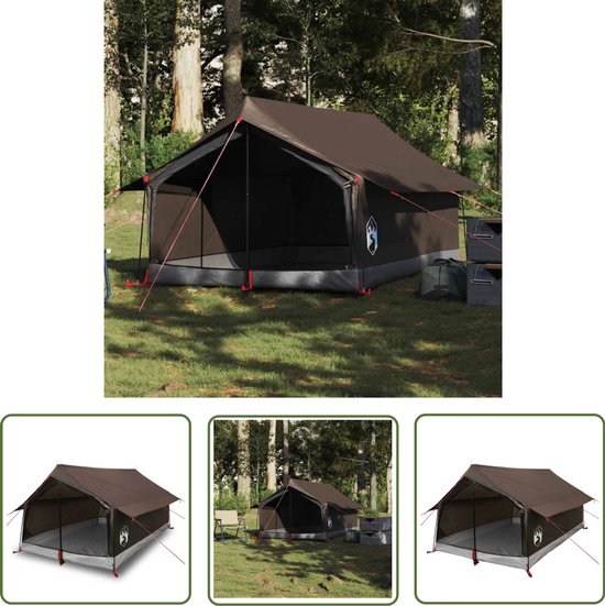 vidaXL Campingtent - Tent - Tent 2-persoons waterdicht bruin - Tweepersoons Tent - Bruine Tent - Waterdichte Tent van Merkloos