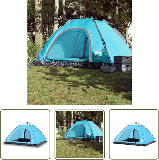 vidaXL Campingtent - Tent - Tent 5-persoons snelontgrendeling blauw - 5 Persoons Tent - Blauwe Tent - Waterdichte Tent van Merkloos