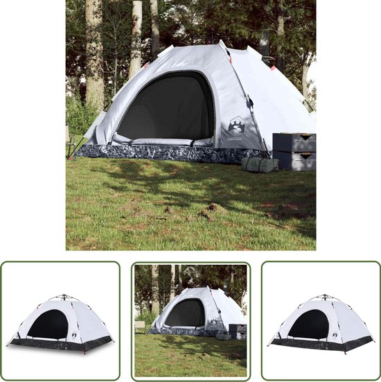 vidaXL Campingtent - Tent - Tent 5-persoons snelontgrendeling verduisterende stof wit - 5 Persoons Tent - Verduisterende Tent - Waterdichte Tent van Merkloos