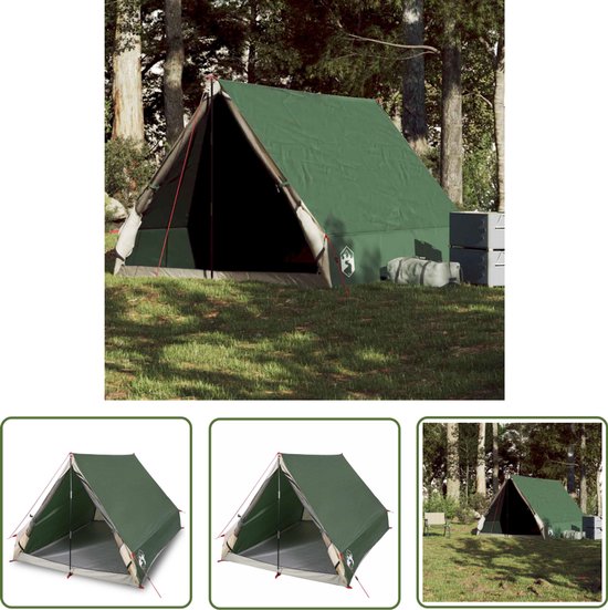 vidaXL Campingtent - Tent - Tent A-frame 2-persoons waterdicht groen - Tweepersoons Tent - Groene Tent - Waterdichte Tent van Vidaxl