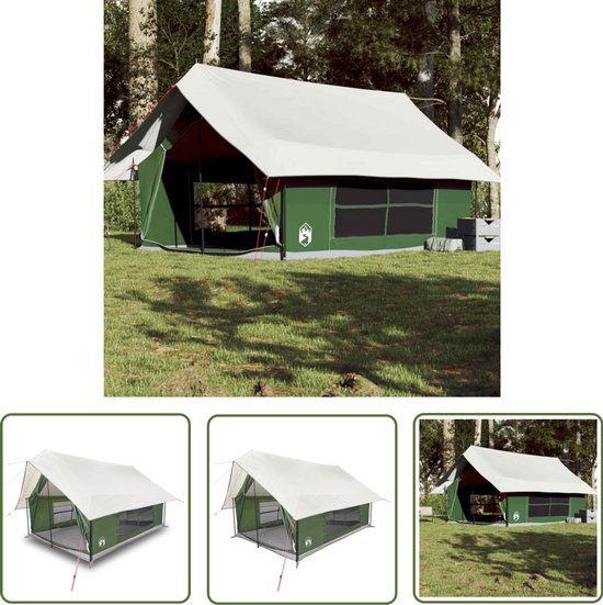 vidaXL Campingtent - Tenten - Tent 5-persoons waterdicht groen - 5 Persoons Tent - Groene Tent - Waterdicht Tent van Merkloos