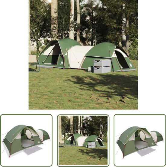 vidaXL Campingtent - Tenten - Tent 5-persoons waterdicht groen - Buitenleven - Caravan - Vakantie van Merkloos