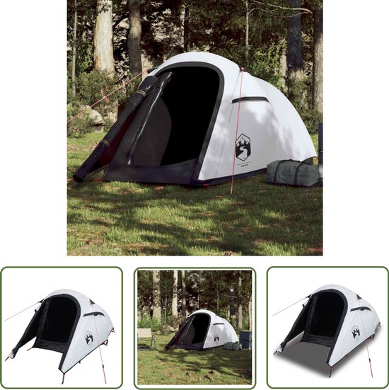 vidaXL Campingtent - Tunneltent - Tunneltent 2-persoons waterdicht verduisterend stof wit - Tweepersoons Tent - Compacte Tent - Waterdicht Tent van VidaXL