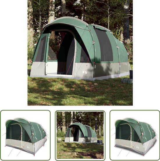 vidaXL Campingtent - Tunneltent - Tunneltent 3-persoons waterdicht groen - 3 Persoons Tent - Groente Tent - Waterdicht Tent van Merkloos