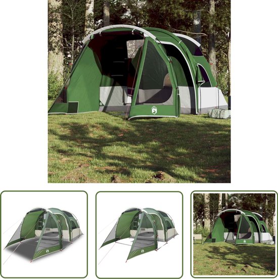 vidaXL Campingtent - Tunneltent - Tunneltent 4-persoons waterdicht groen - Groene Tent - Vier Persoons Tent - Waterdichte Tent van VidaXL