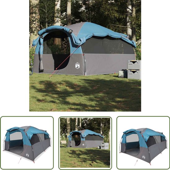 vidaXL Campingtent - Tunneltent - Tunneltent 6-persoons waterdicht blauw - Gezinstent - Waterslot - Driepersoonstenten van Merkloos
