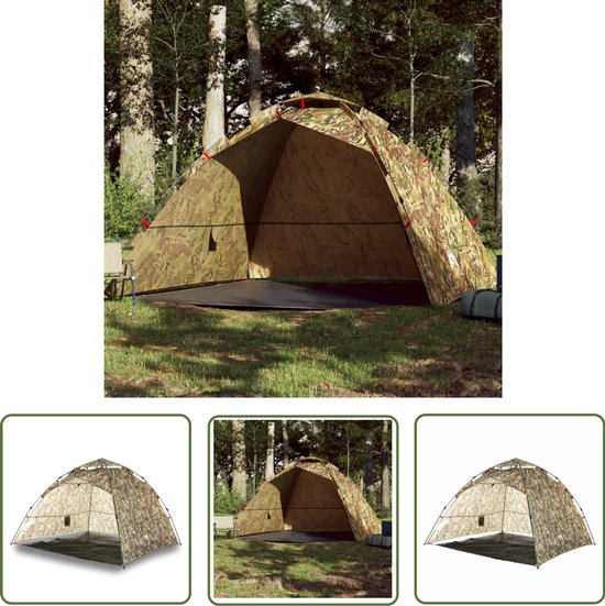 vidaXL Campingtent - Vistent - Tent 4-persoons snelontgrendeling camouflage - Visserijtent - Watersporttent - Buitenleven van Merkloos