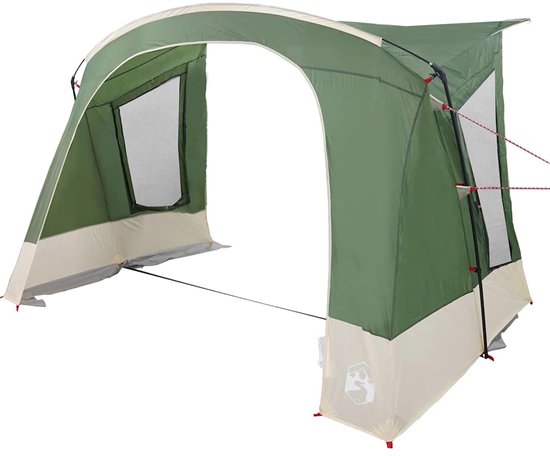 vidaXL - Caravan - Tent - voor - 5 - Personen - met - dak - Groen - 410 - x - 275 - x - 245 - cm van Merkloos