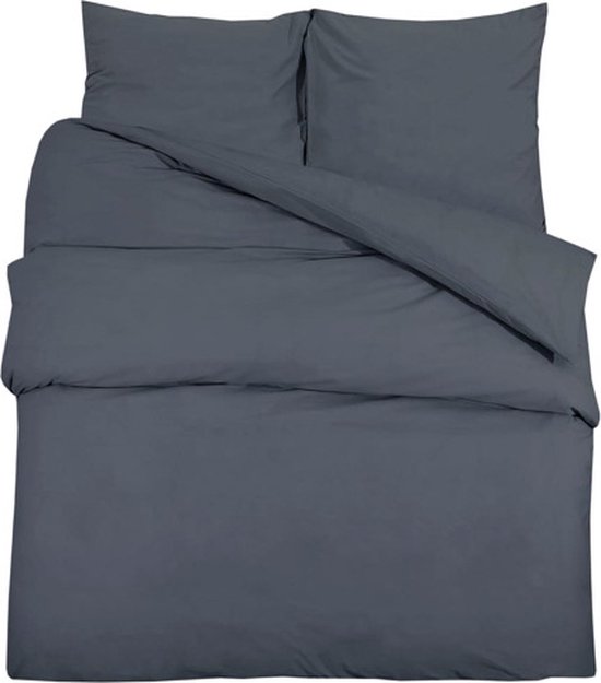 vidaXL - Dekbedovertrekset - lichtgewicht - 200x200 - cm - microvezel - antraciet van Vidaxl