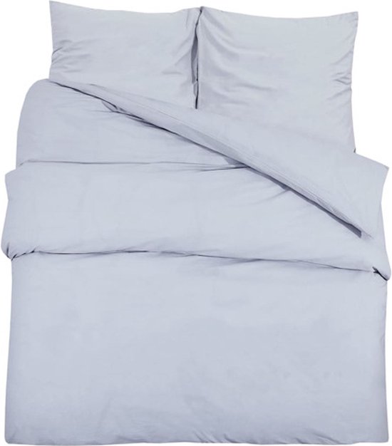 vidaXL - Dekbedovertrekset - lichtgewicht - 200x200 - cm - microvezel - grijs van Vidaxl