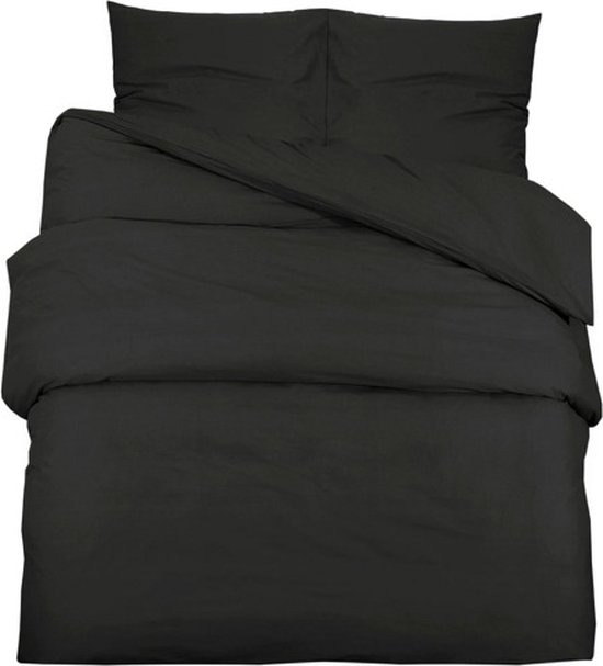 vidaXL - Dekbedovertrekset - lichtgewicht - 260x240 - cm - microvezel - zwart van Vidaxl