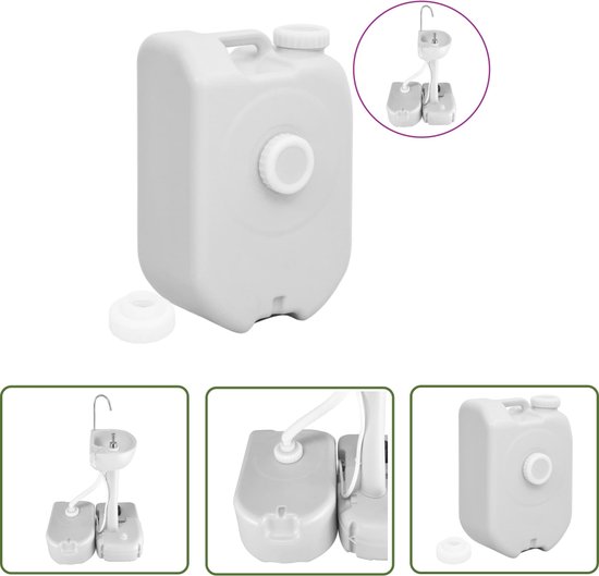vidaXL Drinkwatertank - Watertank - Watertank draagbaar met adapter 24 L grijs - Waterreservoir - Buitentafel - Tuinaccessoires van Merkloos