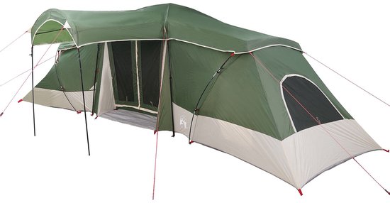 vidaXL - Familie - Tent - met - Ramen - Koepel - Groen - 6-Persoons - Waterdicht van Vidaxl