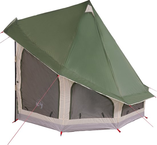 vidaXL - Familie - Tent - Tipi - Groen - 6-Persoons - Waterdicht van VidaXL