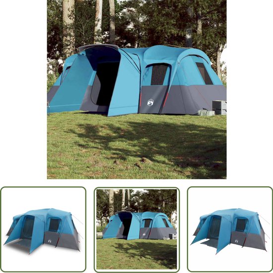 vidaXL Familie Tent - Tunneltent - Tunneltent 16-persoons waterdicht blauw - Campingtent - Watersdichte Tent - Blauwe Tent van Merkloos
