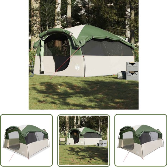 vidaXL Familie Tent - Tunneltent - Tunneltent 6-persoons waterdicht groen - Campingtent - Buitenleven - Caravan van Merkloos