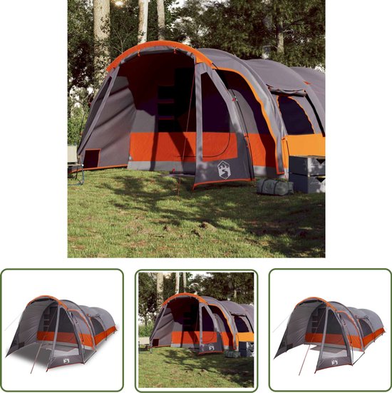 vidaXL Familie Tent - Tunneltent - Tunneltent 8-persoons waterdicht grijs - Kampeervakantie - Reis Tent - Watersport Tent van Merkloos