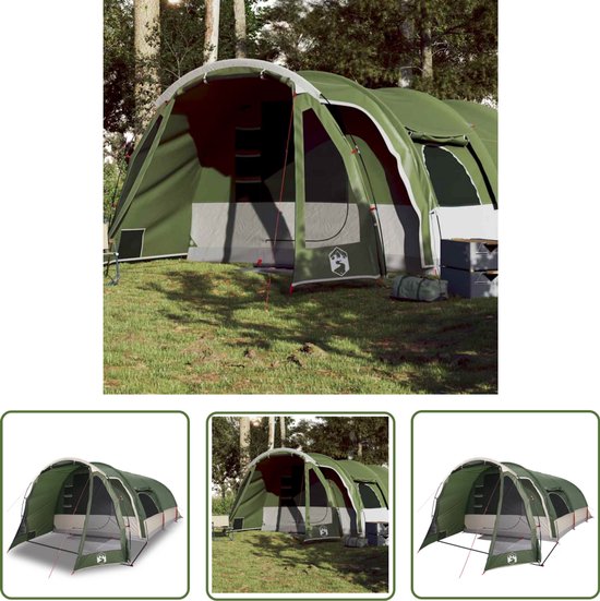 vidaXL Familie Tent - Tunneltent - Tunneltent 8-persoons waterdicht groen - Groente Tent - Campingtent - Watersdichte Tent van VidaXL