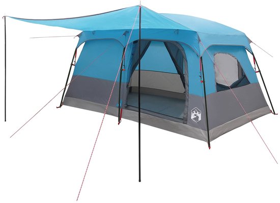 vidaXL - Familietent - 10-persoons - Blauw - Polyester - en - Staal