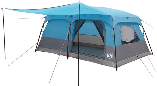 vidaXL - Familietent - 14-persoons - Blauw - Polyester - en - Staal